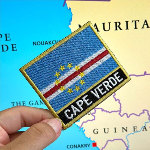 BP0434N-001 Bandeira Cabo Verde Patch Bordado 7,5x6,3cm - Imagem 3