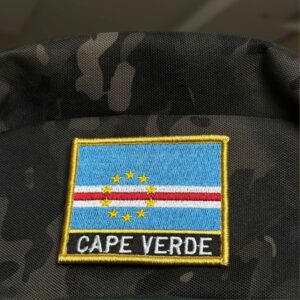 BP0434N-001 Bandeira Cabo Verde Patch Bordado 7,5×6,3cm
