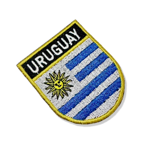 BP0023E-001 Bandeira UruguaI Patch Bordado 6,8x8,0cm