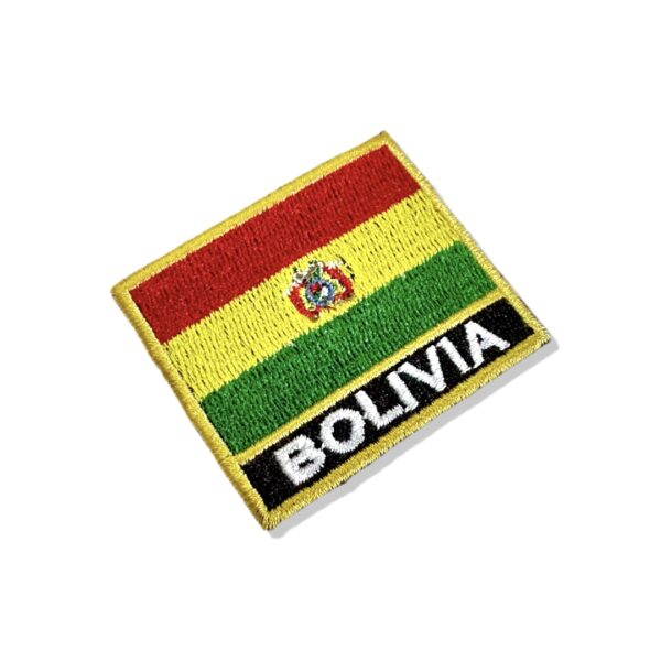 BP0029N-011 Bandeira Bolívia Patch Bordado 5,7x4,8 cm