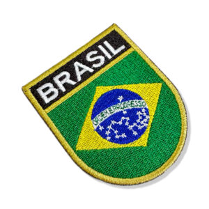 BP0403E-001 Bandeira Brasil Patch Bordado 6,8×8,0cm
