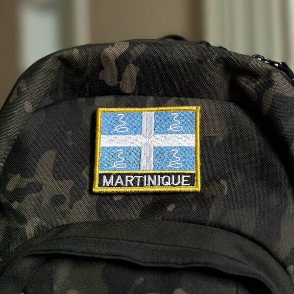 BP0431N-001 Bandeira Ilha Martinica Patch Bordado 7,5x6,3cm - Imagem 4