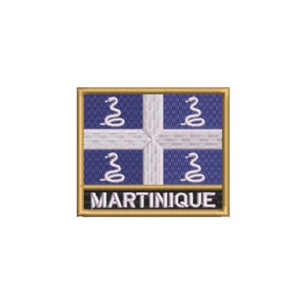 BP0431N-001 Bandeira Ilha Martinica Patch Bordado 7,5x6,3cm - Imagem 6