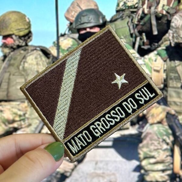 BE0011N-004 Bandeira Mato Grosso do Sul Patch Bordado 7,5x6,3cm - Imagem 3
