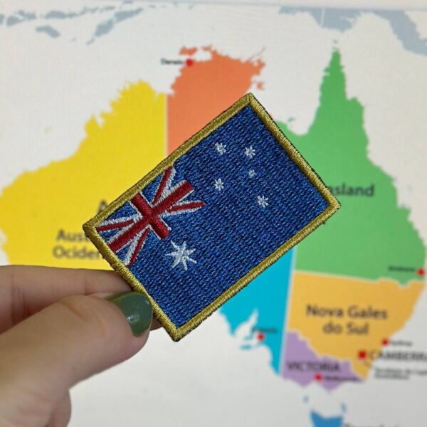 BP0007-011 Bandeira Austrália Patch Bordado 5,7x3,8cm - Imagem 3