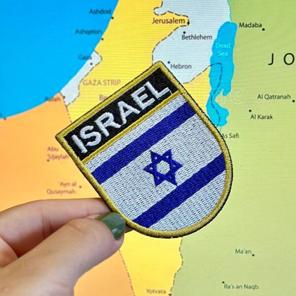 BP0009E-011 Bandeira Israel Patch Bordado 5,7x6,8cm - Imagem 3