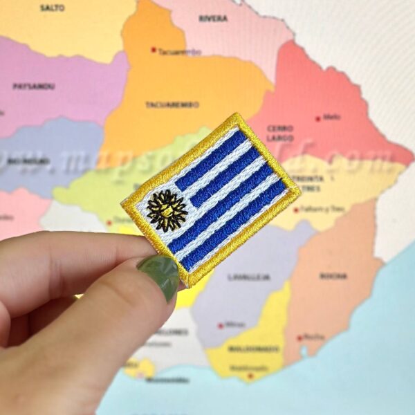 BP0023-031 Bandeira Uruguai Patch Bordado 3,8x2,5cm - Imagem 3
