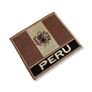 BP0028N-004 Bandeira Peru Patch Bordado 7,5×6,3cm