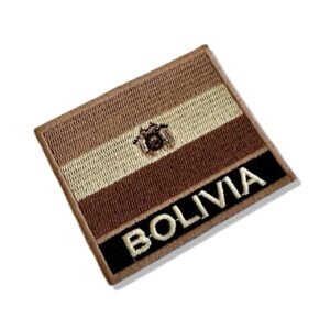 BP0029N-004 Bandeira Bolívia Patch Bordado 7,5×6,3cm