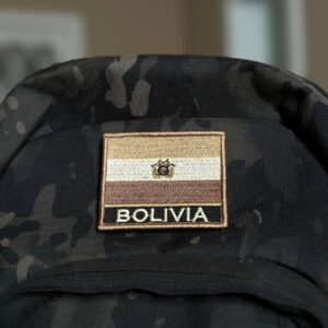 BP0029N-004 Bandeira Bolívia Patch Bordado 7,5×6,3cm