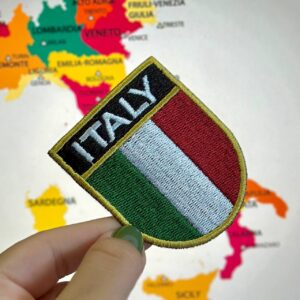 BP0030E-011 Bandeira Itália Patch Bordado 5,7×6,8cm