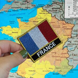 BP0031N-011 Bandeira França Patch Bordado 5,7×4,8 cm