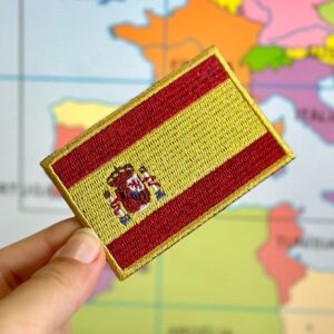BP0084-001 Bandeira Espanha Patch Bordado 7,5×5