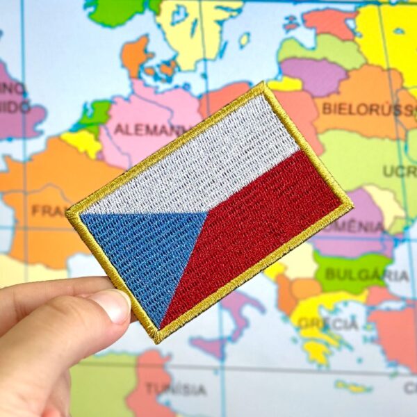 BP0085-001 Bandeira Republica Tcheca Patch Bordado 7,5x5 - Imagem 3