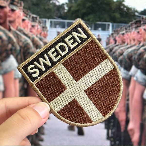 BP0087E-004 Bandeira Suécia Patch Bordado 6,8x8,0cm - Imagem 3