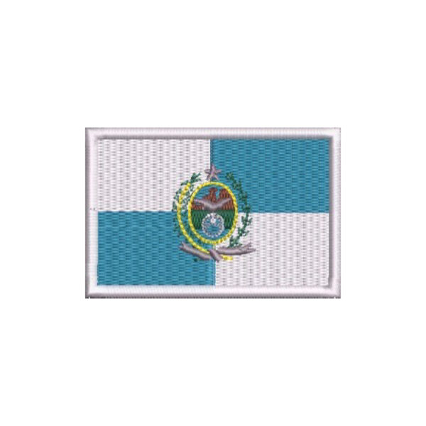 BE0136-006 Bandeira Rio de Janeiro Brasil Patch Bordado 7,5x5,0cm - Imagem 7