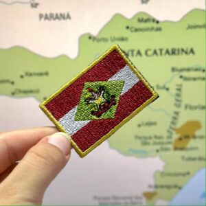 BE0168-011 Bandeira Santa Catarina Brasil Patch Bordado 5,7×3,8cm