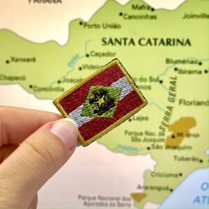 BE0168-031 Bandeira Santa Catarina Brasil Patch Bordado 3,8×2,5cm
