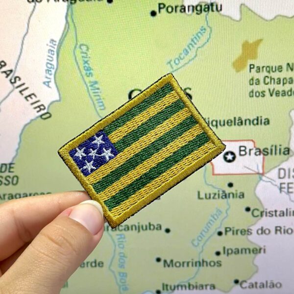 BE0172-011 Bandeira Goias Patch Bordado 5,7x3,8cm - Imagem 3