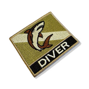 BD0176N-003 Bandeira Mergulhador Patch Bordado 7,5×6,3cm