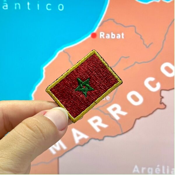 BP0192-031 Bandeira Marrocos Patch Bordado 3,8x2,5cm - Imagem 3