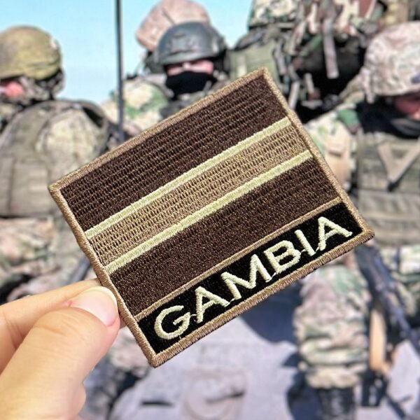 BP0196N-004 Bandeira Gambia Patch Bordado 7,5x6,3cm - Imagem 3