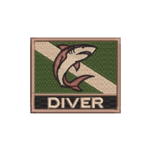 BD0176N-003 Bandeira Mergulhador Patch Bordado 7,5×6,3cm