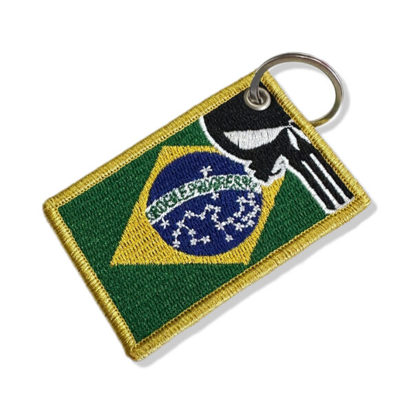 M0139-001 Justiceiro Bandeira Brasil Patch Bordado 7,5x5cm - Imagem 5