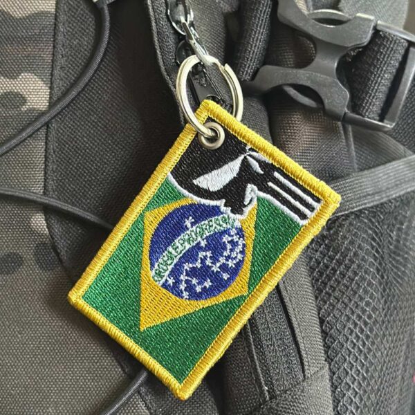 M0139-001 Justiceiro Bandeira Brasil Patch Bordado 7,5x5cm - Imagem 6