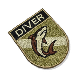 BD0176E-003 Bandeira Mergulhador Patch Bordado 6,8×8,0cm