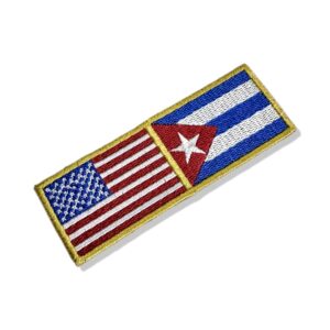 BP0055-0010-01 Bandeira EUA Cuba Patch Bordado 11×3,8cm
