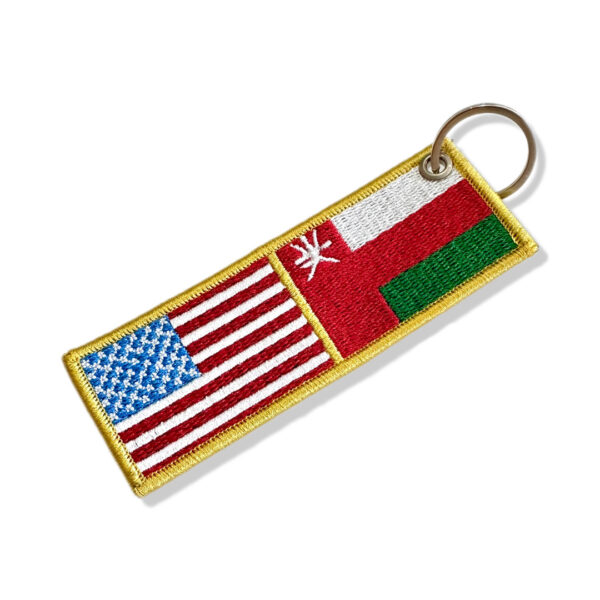 BP0055-0219-011 Bandeira USA Omã Patch Bordado 11x3,8cm - Imagem 5