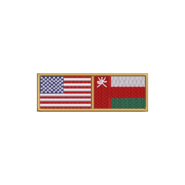 BP0055-0219-011 Bandeira USA Omã Patch Bordado 11x3,8cm - Imagem 7