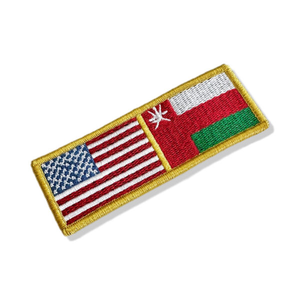 BP0055-0219-011 Bandeira USA Omã Patch Bordado 11x3,8cm - Imagem 3