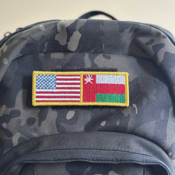 BP0055-0219-011 Bandeira USA Omã Patch Bordado 11x3,8cm - Imagem 4
