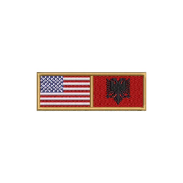 BP0055-0221-011 EUA Albânia Patch Bordado 11x3,8cm - Imagem 7