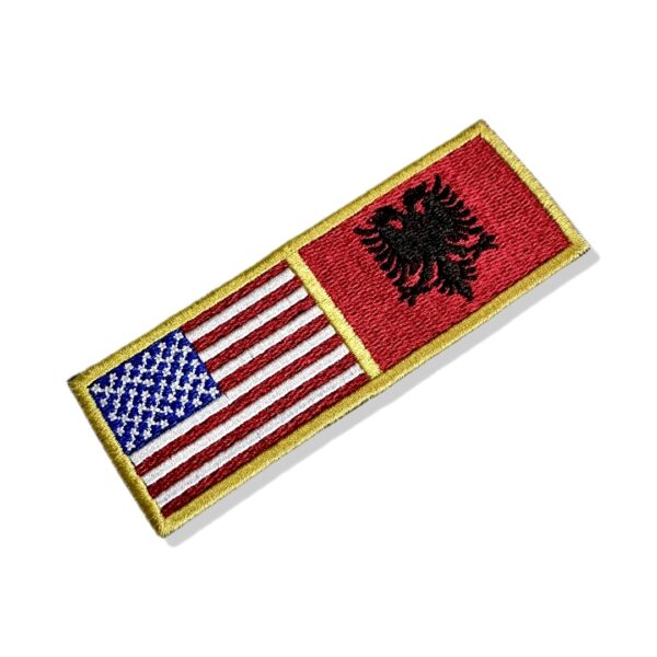 BP0055-0221-011 EUA Albânia Patch Bordado 11x3,8cm