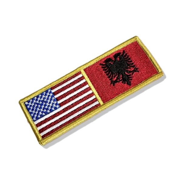 BP0055-0221-011 EUA Albânia Patch Bordado 11x3,8cm - Imagem 3