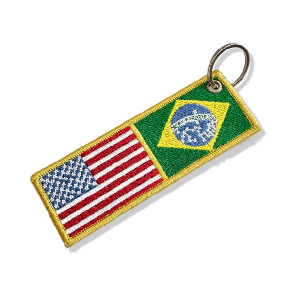 BP0055-0403-011 Bandeira USA Brasil Patch Bordado 11x3,8cm - Imagem 5