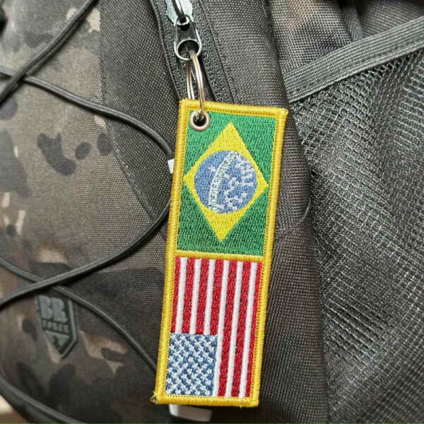BP0055-0403-011 Bandeira USA Brasil Patch Bordado 11x3,8cm - Imagem 6
