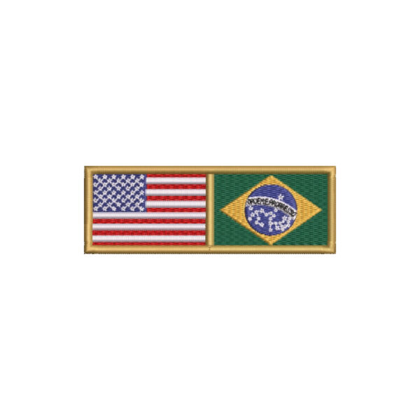 BP0055-0403-011 Bandeira USA Brasil Patch Bordado 11x3,8cm - Imagem 7