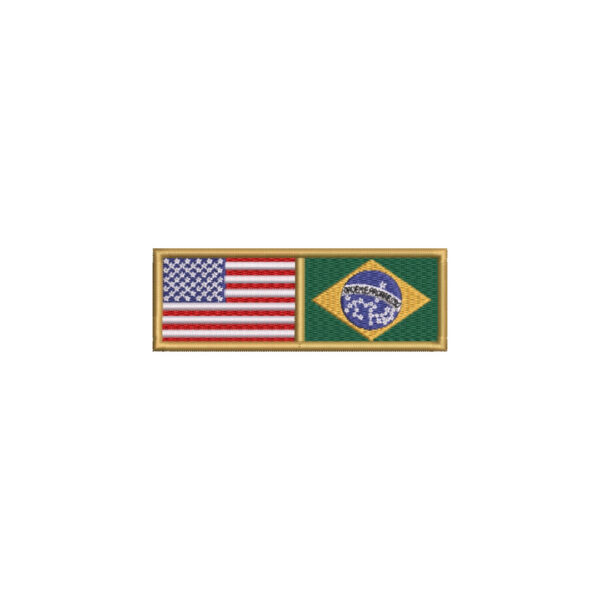 BP0055-0403-041 USA Brasil Patch Bordado 5,5x2,5cm - Imagem 7