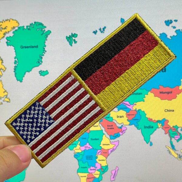 BP0055-0081-011 Bandeira USA Alemanha Patch Bordado 11x3,8cm - Imagem 2