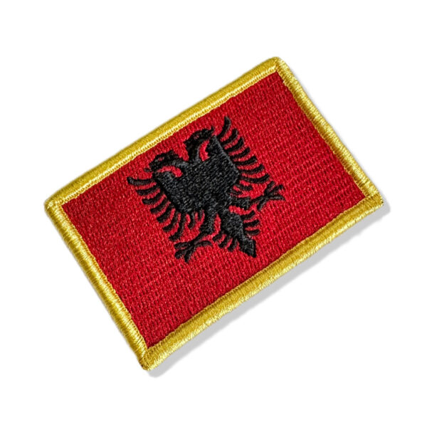 BP0221-001 Bandeira Albânia Patch Bordado 7,5x5,0 - Imagem 3
