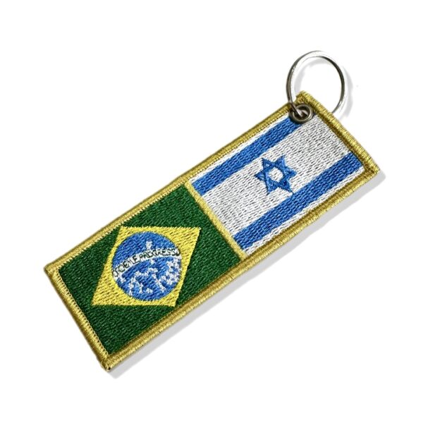 BP0403-0009-011 Bandeira Brasil Israel Patch Bordado 11x3,8cm - Imagem 7