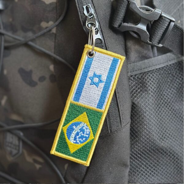 BP0403-0009-011 Bandeira Brasil Israel Patch Bordado 11x3,8cm - Imagem 6
