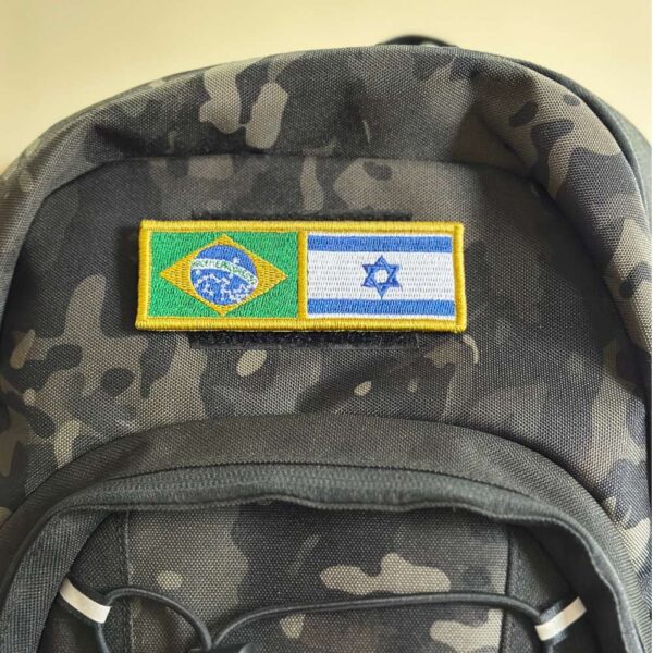BP0403-0009-011 Bandeira Brasil Israel Patch Bordado 11x3,8cm - Imagem 2