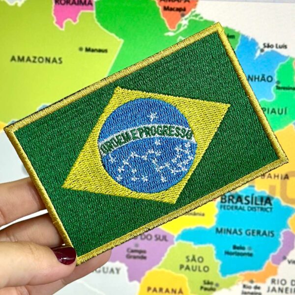 BP0403-021 Bandeira Brasil Patch Bordado 10,2x6,8cm - Imagem 2