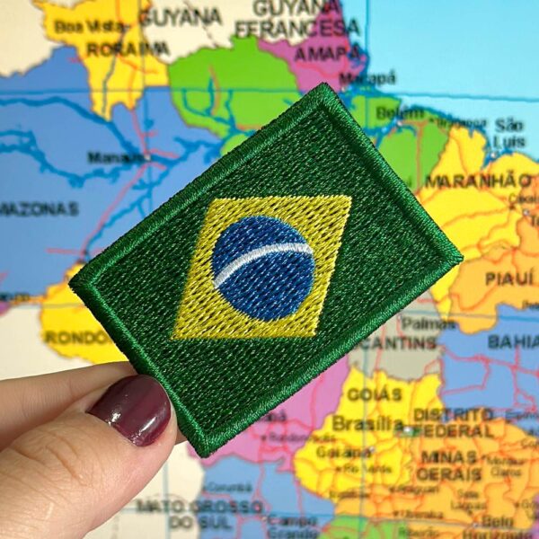 BP0405-015 Bandeira Brasil Patch Bordado 5,7x3,8cm - Imagem 2