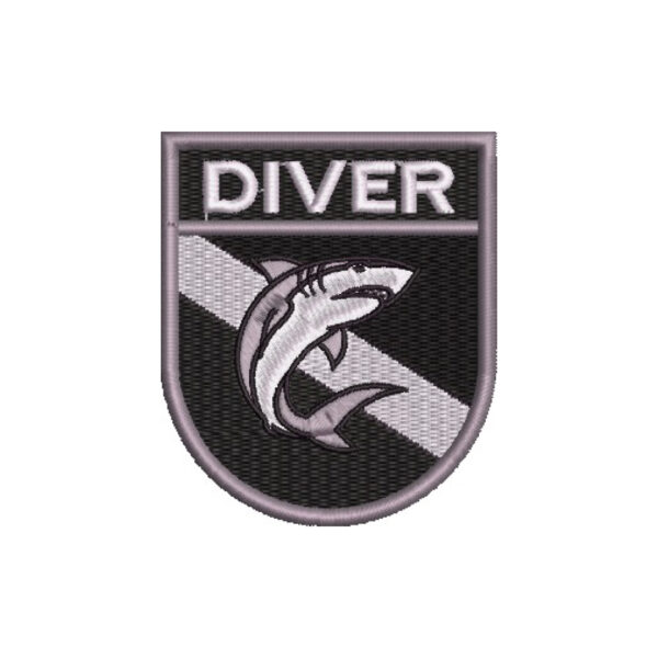 BD0176E-002 Bandeira Mergulhador Patch Bordado 6,8x8,0cm - Imagem 7